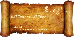 Rückert Ákos névjegykártya